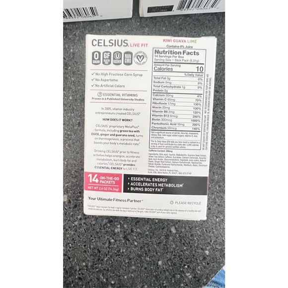 CELSIUS On The Go Energy Drink Mix, Kiwi, Guava, lime(14 Stick Pack) - Picture 10 of 10